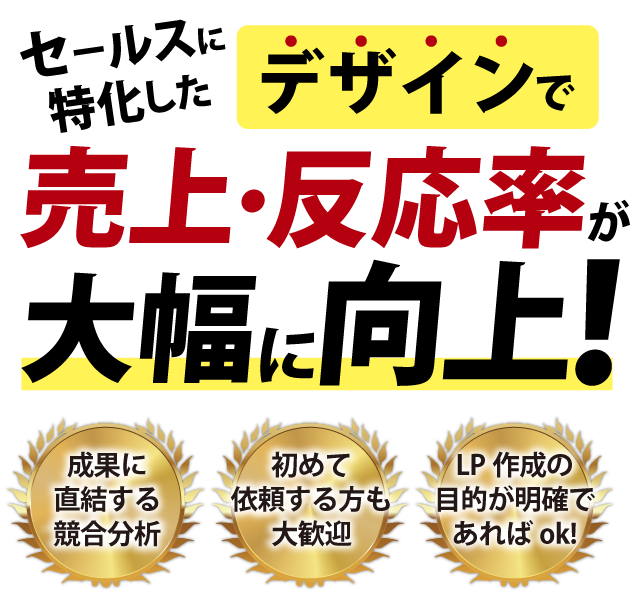 セールスに特化したデザインで売上、反応率大幅に向上
